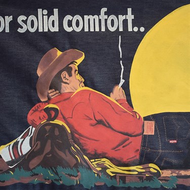 Shon Price Levi's Hand Painted Vintage Denim Banner Overall Cowboy 1.jpg