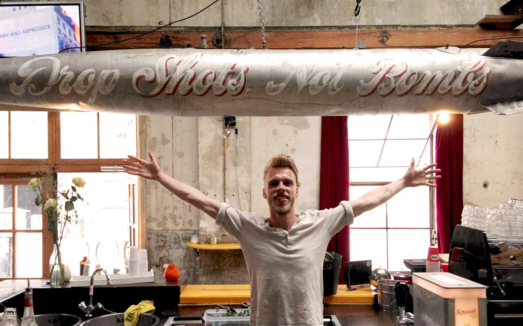 Shon_Price_Signpainting_Roest_-_Drop_Shots_Not_Bombs_Distressed_Barkeeper.jpg